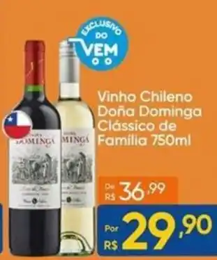 Atacado Vem vinho chileno doña dominga clássico de família oferta