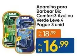 Atacado Vem Aparelho para Barbear Bic Comfort3 Azul ou Verde Leve 4 oferta