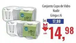 Supermercados BH Conjunto Copo de Vidro Nadir Ginga oferta
