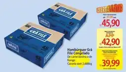 Atacadão Hambúrguer grá filé congelado oferta