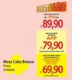 Atacadão Mesa cabo branco preta oferta