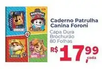 Supermercados Mateus Caderno Patrulha Canina Foroni oferta