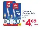 Supermercados Mateus Tesoura Escolar Tris Clássica Azul oferta