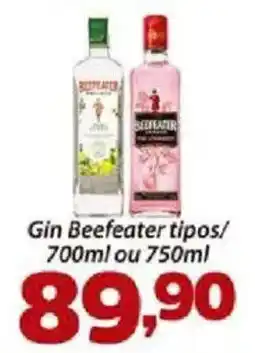 Confiança Supermercados Gin Beefeater tipos oferta
