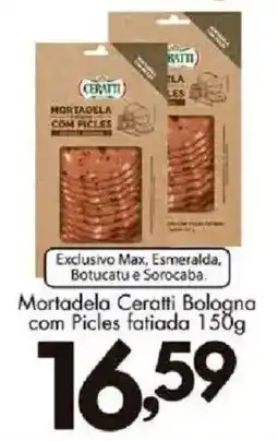 Confiança Supermercados Mortadela Ceratti Bologna com Picles fatiada oferta