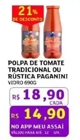 Assaí Atacadista Polpa de tomate tradicional ou rústica paganini vidro oferta