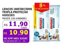 Assaí Atacadista lenços umedecidos tripla proteção huggies oferta