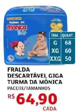 Assaí Atacadista Fralda descartável giga turma da mônica oferta