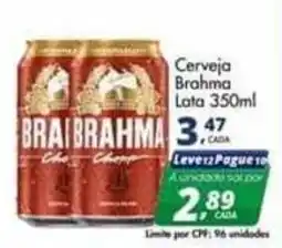 Delta Supermercados Cerveja brahma lata 350ml oferta
