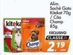 Delta Supermercados Alim. Sachê Gato Kitekat 70g / Cão Champ 85g oferta