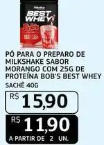 Assaí Atacadista Sabor - po para o preparo de milkshake sabor morango com 25g de proteina bob's best whey oferta
