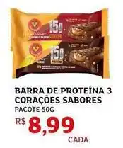Assaí Atacadista 3 corações - barra de proteína oferta