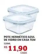 Assaí Atacadista Pote hermético azul de vidro em casa tem oferta