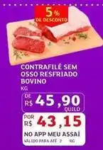 Assaí Atacadista Bovino - contrafilé sem osso resfriado bovino oferta