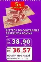Assaí Atacadista De - bisteca do contrafilé resfriada bovina oferta