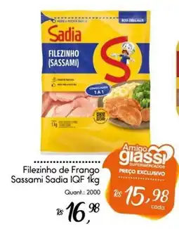 Giassi Supermercados Filezinho de Frango Sassami Sadia IQF oferta