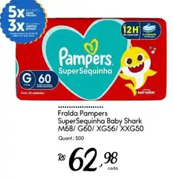 Giassi Supermercados Fralda Pampers SuperSequinha Baby Shark oferta