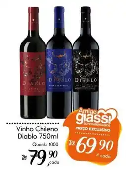 Giassi Supermercados Vinho chileno diablo oferta