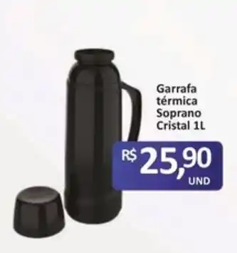 Paulistão Supermercados Garrafa térmica Soprano Cristal oferta
