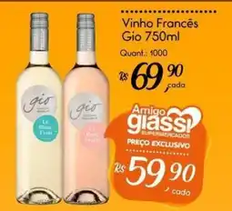 Giassi Supermercados Vinho francês gio 750ml oferta