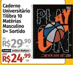 Supermercado Dalben Caderno universitário tilibra 10 matérias masculino d+ sortido oferta