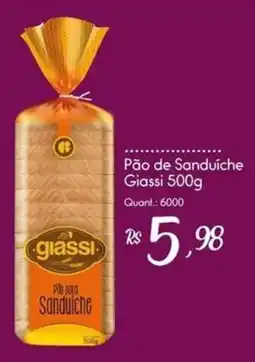 Giassi Supermercados Pão de sanduíche giassi oferta
