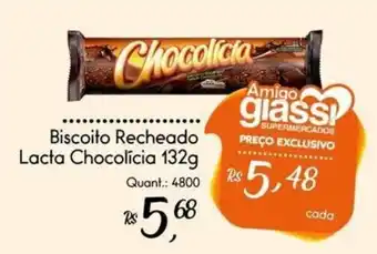 Giassi Supermercados Biscoito recheado lacta chocolicia oferta