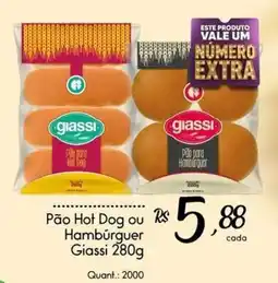 Giassi Supermercados Pão Hot Dog ou Hambúrguer Giassi oferta