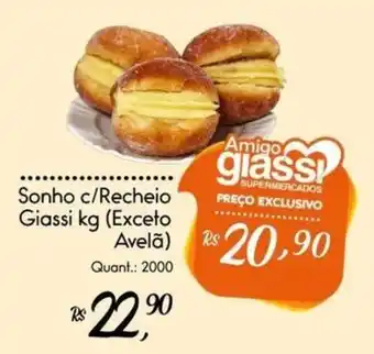 Giassi Supermercados Sonho c/Recheio Giassi kg (Exceto Avelã) oferta