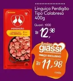 Giassi Supermercados Linguiça perdigão tipo calabresa oferta