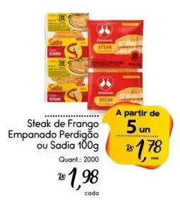 Giassi Supermercados Steak de Frango Empanado Perdigão ou Sadia 100g oferta
