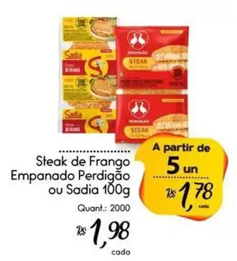 Giassi Supermercados Steak de Frango Empanado Perdigão ou Sadia 100g oferta