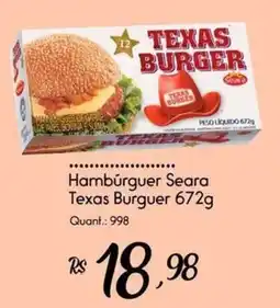 Giassi Supermercados Hambúrguer Seara Texas Burger oferta