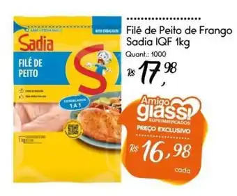 Giassi Supermercados Filé de peito de frango oferta