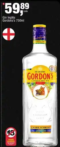 Frangolândia Gin inglês gordons's oferta