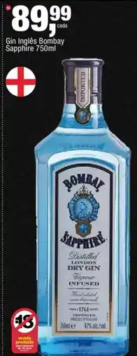 Frangolândia Gin inglês bombay sapphire oferta