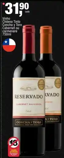 Frangolândia Vinho chileno tinto concha y toro cabernet ou carmenere oferta