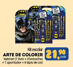 Cometa Supermercados kit escolar arte de colorir batman oferta