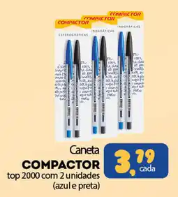 Cometa Supermercados Caneta compactor top 2000 com 2 unidades (azul e preta) oferta