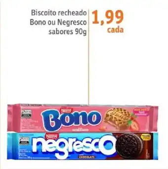 Biscoito recheado Bono ou Negresco sabores