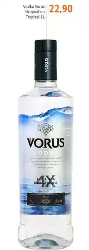Sonda Vodka Vorus Original ou Tropical 1L oferta