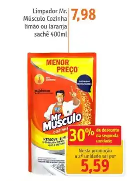Sonda Limpador mr músculo cozinha limão ou laranja sachê oferta