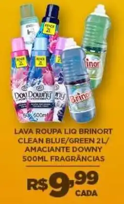 DB Supermercados Lava roupa liq brinort clean blue/green 2l/ amaciante downy 500ml fragrâncias oferta