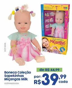 Casa Freitas Boneca Coleção Sapekinhas Miçangas Milk oferta