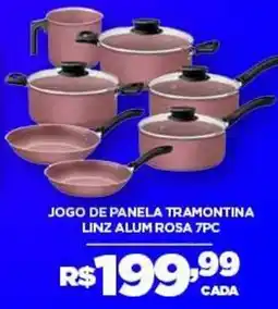 DB Supermercados Jogo de panela tramontina linz alum rosa oferta