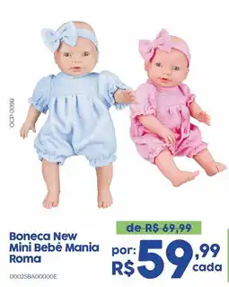 Casa Freitas Boneca New Mini Bebê Mania Roma oferta