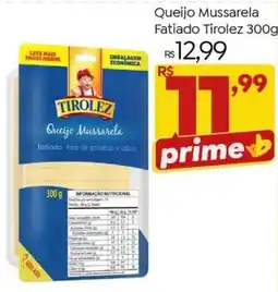 Brasão Supermercados Queijo Mussarela Fatiado Tirolez oferta