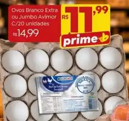 Brasão Supermercados Ovos Branco Extra ou Jumbo Avimor oferta