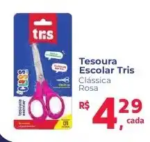 Camiño supermercados Tesoura Escolar Tris Clássica Rosa oferta