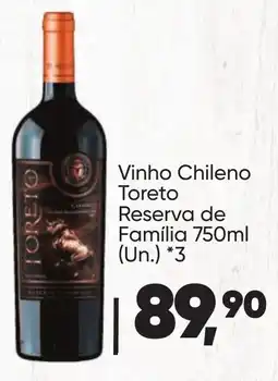 Imec Supermercados Vinho Chileno Toreto Reserva de Família oferta